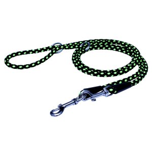 PROFIZOO Vodítko prepínacie - syntetické lano (10mm x 240cm) čierno-zelená