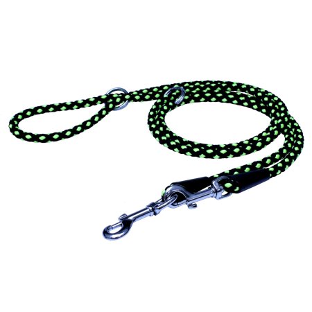 PROFIZOO Vodítko prepínacie - syntetické lano (10mm x 240cm) čierno-zelená