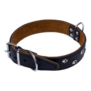 PROFIZOO Obojok BONNY zdobený labkami (30mm x 60cm) čierna