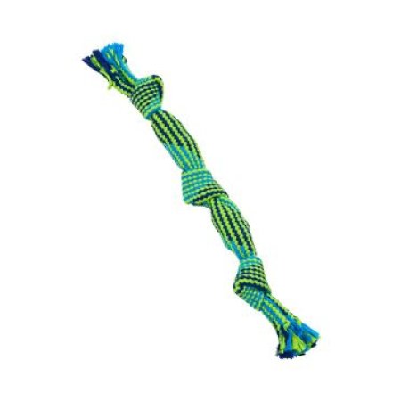 Hračka pes BUSTER Pískacie lano, modrá/zelená, 35cm, M