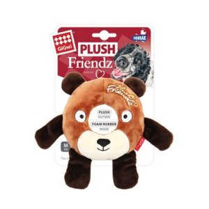 Hračka pes GiGwi Plush Friendz medveď s gumovým krúžkom 17 x 16 x 2,5 cm