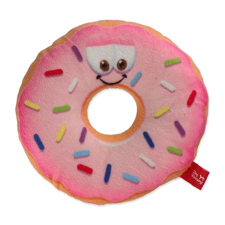 Hračka DOG FANTASY donut s tvárou ružový 12 cm