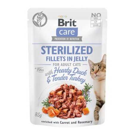 Brit Care Cat Filety v Jelly Steril Duck&Turkey 85g
