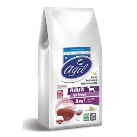 Agil Adult All Breed Low Grain Beef, Lamba, Tuna 10kg
