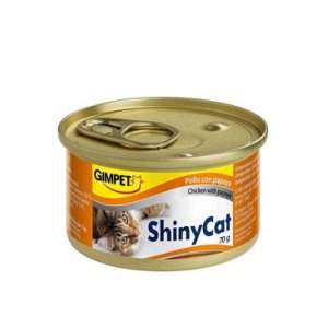 Gimpet mačka konz. ShinyCat kurá + papája 70g