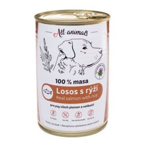 All Animals DOG losos mletý s ryžou 400g