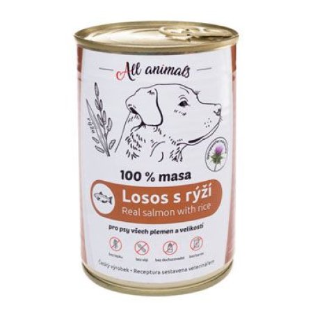 All Animals DOG losos mletý s ryžou 400g