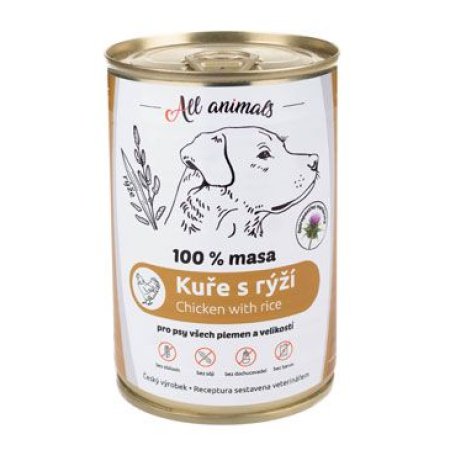 All Animals DOG kuracie mleté s ryžou 400g