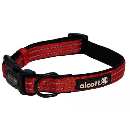 Alcott reflexný obojek pre psov, Adventure, žiarivo červený, veľkosť S