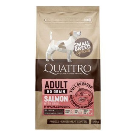 QUATTRO Dog Dry SB Adult Losos & Krill 1,5kg