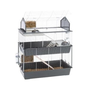 Klietka BARN 100 dvojposchodová hlodavce 95x57x121cm šedá FP