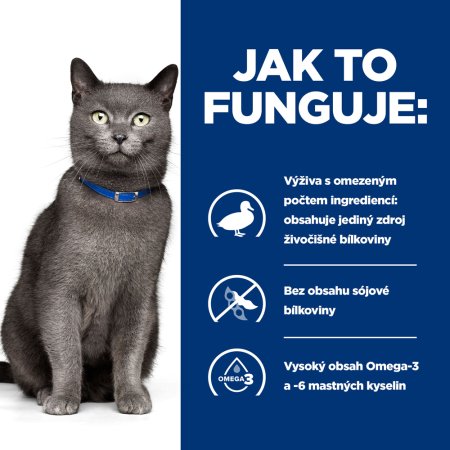 Hill’s Prescription Diet d/d Alergia a starostlivosť o kožu pre mačky s kačicou 1.5 kg