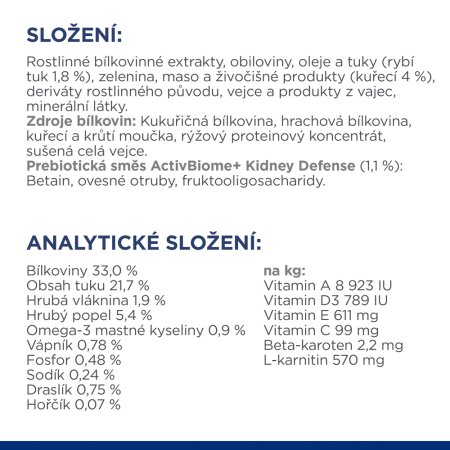 Hill’s Prescription Diet k/d Early Stage Starostlivosť o obličky granule pre mačky 3 kg