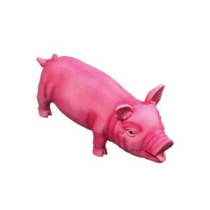 Hračka pes Silikónové prasa 33cm ružová KAR