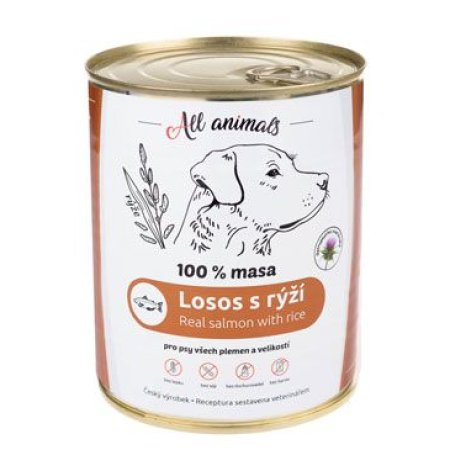 All Animals DOG losos mletý s ryžou 800g