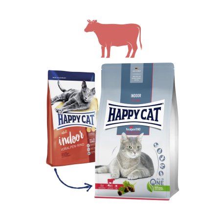 Happy Cat Indoor Voralpen-Rind / Hovädzie 300 g