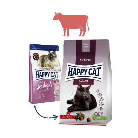 Happy Cat Sterilised Voralpen-Rind / Hovädzie 1,3 kg