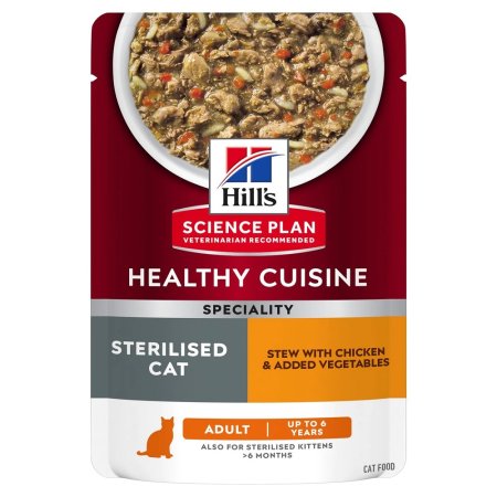 Hill’s Science Plan Young Adult Sterilised Stew s kuraťom a pridanou zeleninou pre mačky 12x80 g