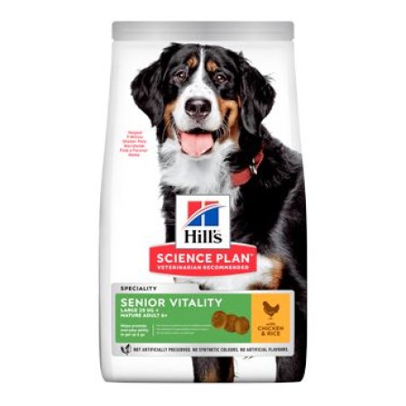 Hill’s Science Plan Senior Vitality pre veľké staršie psy s kuracím a ryžou 14 kg