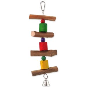 Hračka BIRD JEWEL závesná drevená - so zvončekom