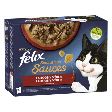 Felix Sensations Sauces Multipack hovädzie/jahňacie/morka/kachňa v ochutenej omáčke 12 x 85 g