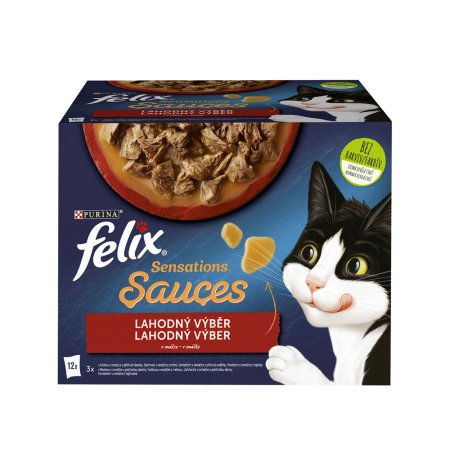 Felix Sensations Sauces Multipack hovädzie/jahňacie/morka/kachňa v ochutenej omáčke 12 x 85 g