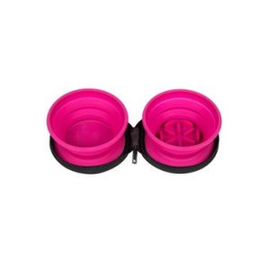 Cestovná dvojmiska SLOWFEEDER ružová 700ml KW