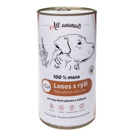 All Animals DOG losos mletý s ryžou 1200g