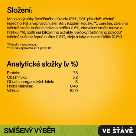 PEDIGREE mixovaný výber v šťave 12pack 1200 g