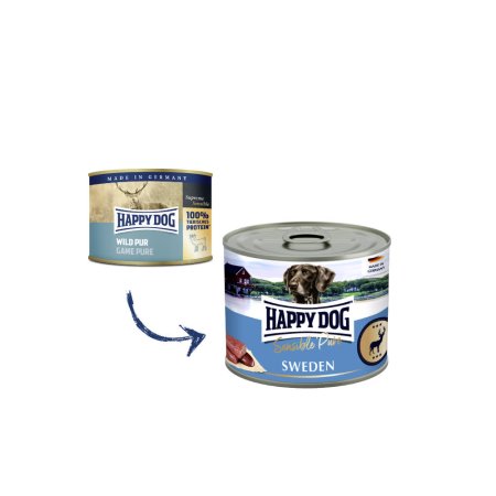 Happy Dog Wild Pur Sweden - zverinová 200 g