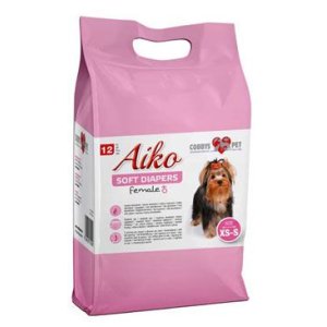 Plienky pre psov Aiko Soft Diapers 20x28cm 12ks