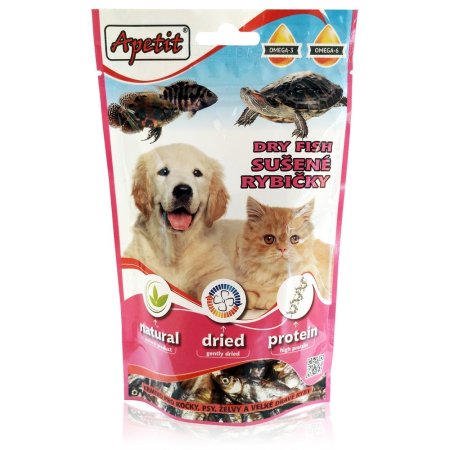 Apetít - DRY FISH 50g - NOVINKA (pre mačky, psy, korytnačky a veľké dravé ryby)