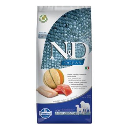 N&D OCEAN DOG Adult M/L Salmon & Cod & Melón 12kg