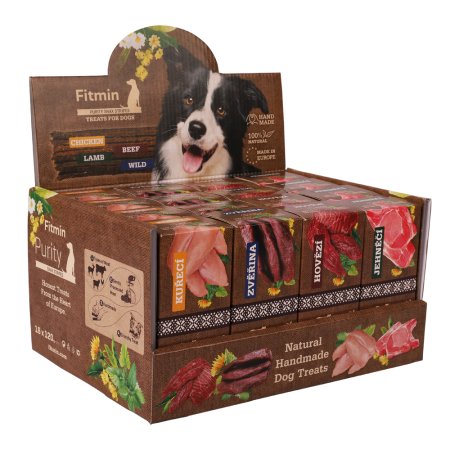 Fitmin dog Purity Snax STRIPES box 4 príchute 16x120 g