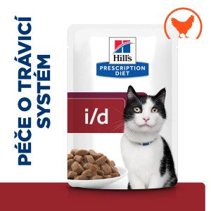 Hill’s Prescription Diet i/d Starostlivosť o zažívanie vrecko pre mačky kura 12 x 85 g
