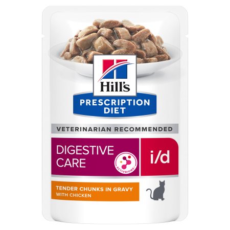 Hill’s Prescription Diet i/d Starostlivosť o zažívanie vrecko pre mačky kura 12 x 85 g