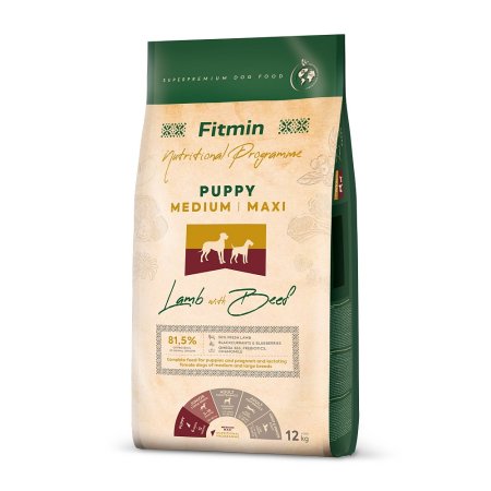 Fitmin dog medium maxi puppy Lamb & Beef 12 kg