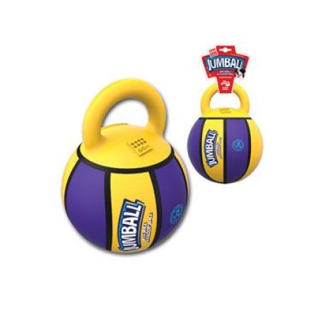 GiGwi Jumball Basketball lopta s rukoväťou žlto-fialový, 20cm