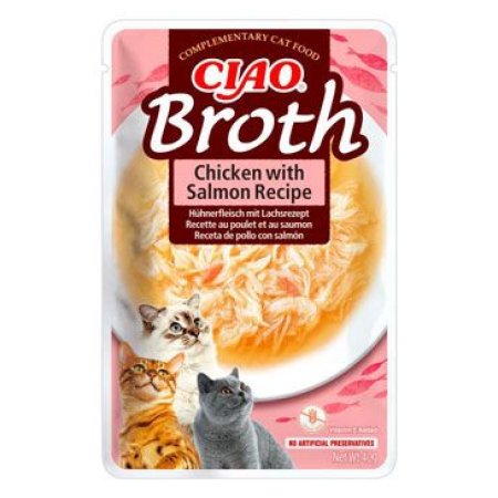 Chúru Cat CIAO Broth Chicken with Salmon Recipe 40g