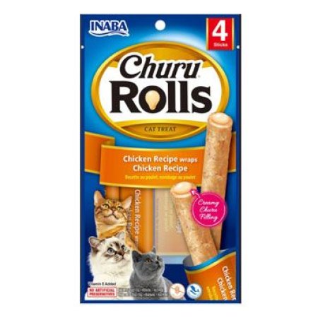 Chúru Cat Rolls Chicken wraps&Chicken cream 4x10g