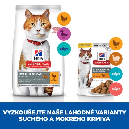 Hill’s Science Plan granule pre kastrované dospelé mačky s kuracím 15 kg