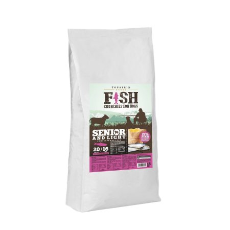 Topstein Fish Crunchies for dogs Senior and Light 15 kg