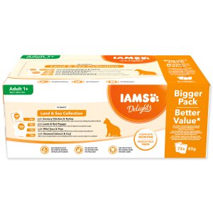 Kapsičky IAMS Delights morské a suchozem. mäso v omáčke multipack (72x85g)