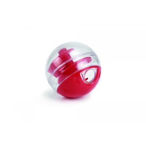 Beeztees Míček na maškrty pre mačky plastový červený Twirly 5,5cm