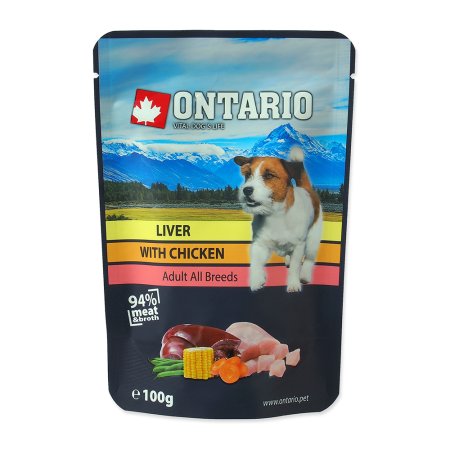 Vrecko ONTARIO Dog Liver s kuracím mäsom 100g