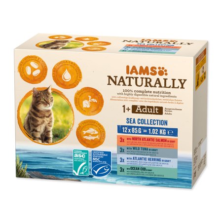 Kapsičky IAMS Cat Naturally morské mäso v omáčke multipack 1020 g