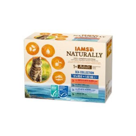 Kapsičky IAMS Cat Naturally morské mäso v omáčke multipack 1020 g
