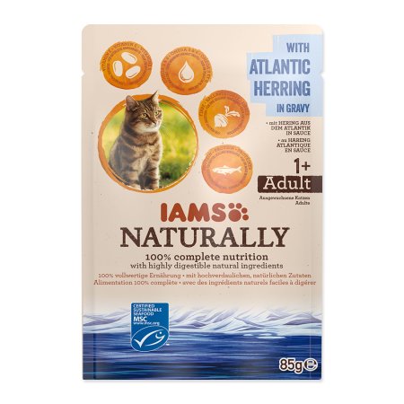 Kapsička IAMS Cat Naturally with Atlantic Herring in Gravy 85g
