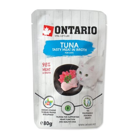 Vrecko ONTARIO Cat Tuna in Broth 80 g