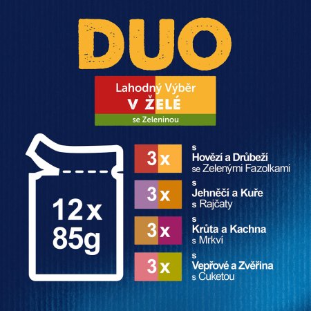 Felix Fantastic Duo hovädzie a hydinové / jahňacie a kura / morka a kačica / bravčové a zver Multipack 12 x 85 g